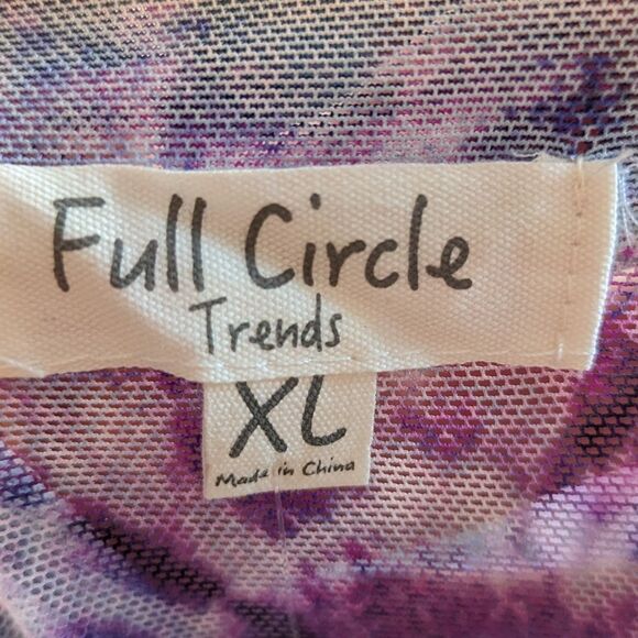Francesca's full circle trends tie dye mesh mock neck long sleeve NWT - Picture 3 of 5